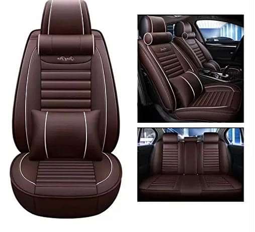 PU Leather Luxury Car Seat Cover With Pillow and Neck Rest 