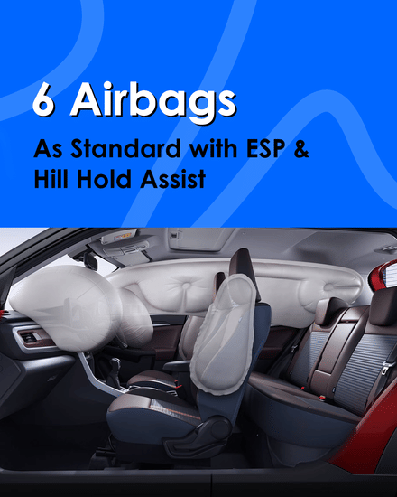Maruti Suzuki Brezza 6 Airbags as Standard with ESP and Hill Hold Assist