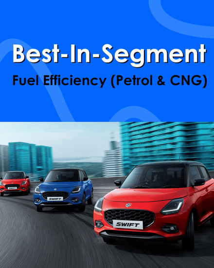 Maruti Suzuki Swift Best-in-Segment Fuel Efficiency (Petrol & CNG)