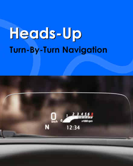 Maruti Suzuki Baleno Head-Up Display with Turn-by-Turn Navigation