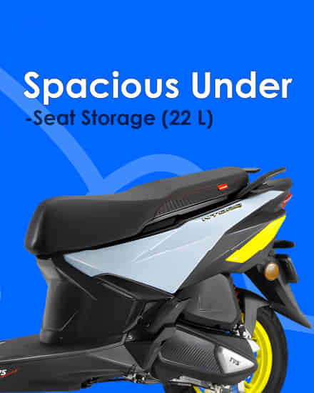 TVS NTorq 150 Spacious Under-Seat Storage (22 L)