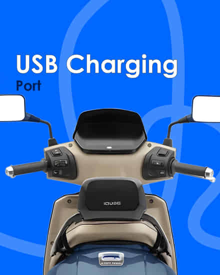 TVS iQube Electric USB Charging Port