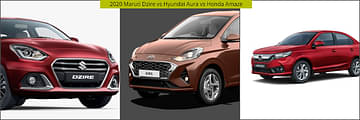 2020 Maruti Dzire vs Hyundai Aura vs Honda Amaze Image 