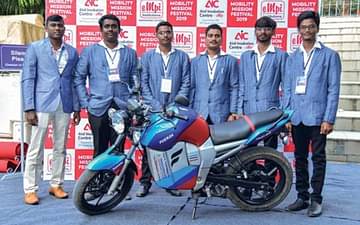 Fuerza Electric Motorcycle made by students of Thiagarajar Polytechnic College Salem Tamil Nadu