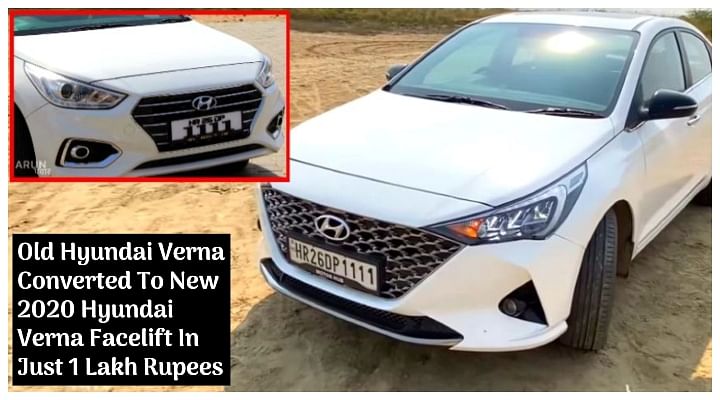 Old 2018 Hyundai Verna Converted To New 2020 Hyundai Verna Facelift In Just 1 Lakh Rupees [Video]
