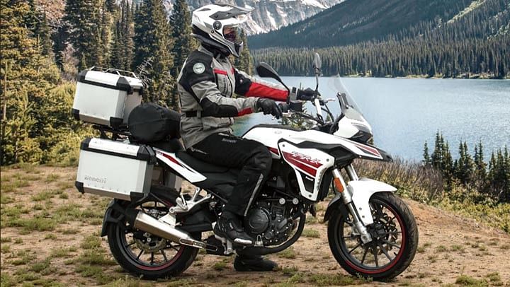 benelli trk 251 adventure motorcycle white side profile