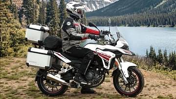 benelli trk 251 adventure motorcycle white side profile