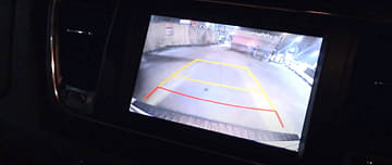 The reverse camera provides clear view to driver of road