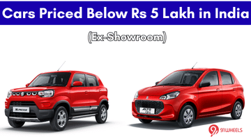 Affordable Rides: Cars Priced Below Rs 5 Lakh in India (Ex-Showroom)