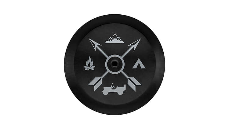 32-inch tire cover, black, vinyl, camping
