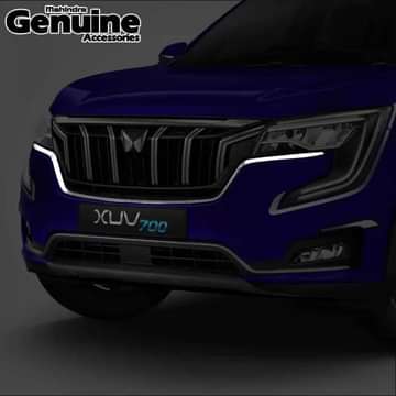 XUV700 - Satin (Matte) Chrome Bumper Upper Applique (Set of 3 Pcs) for All Variants