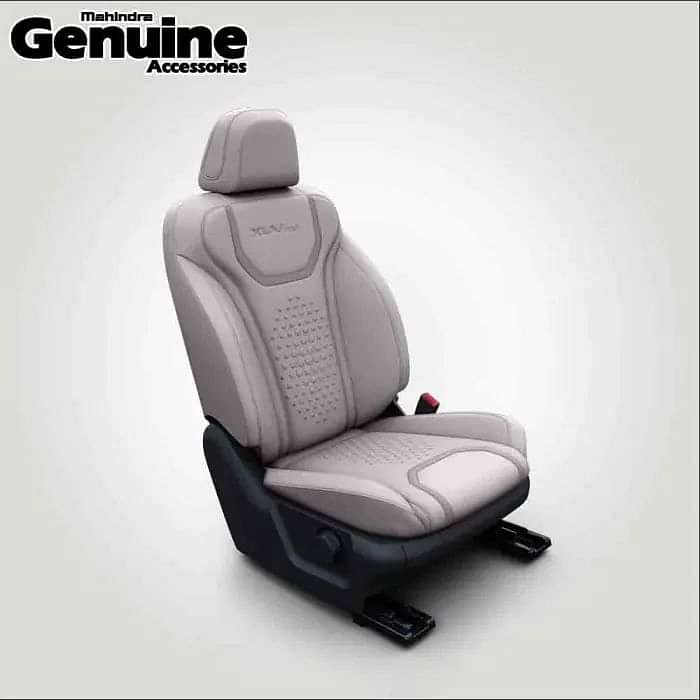 XUV700 Light Grey (OE type) Embossed Design PU Seat Cover for 7 Seater for AX3, AX5 Variants