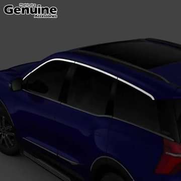 XUV700 - Satin (Matte) Chrome Window Top Surround Applique (Set of 8 Pcs) for AX7