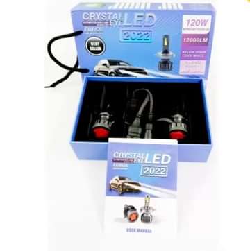 Original Crystal Eye Super Bright LED Bulb For Headlight  and Fog Light with High/Low Beam 6500kK white (120W,2Bulbs ) 