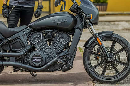 Indian Motorcycle Scout Rogue Black Metallic Engine From Right
