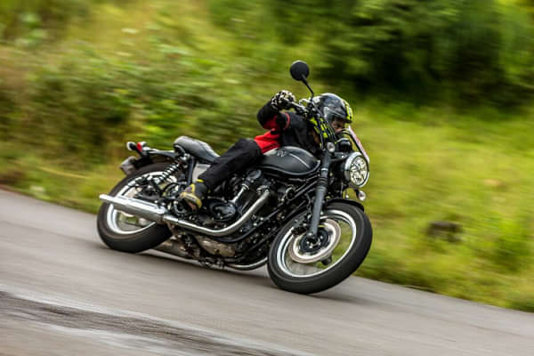 Kawasaki W800 Street Cornering Shot