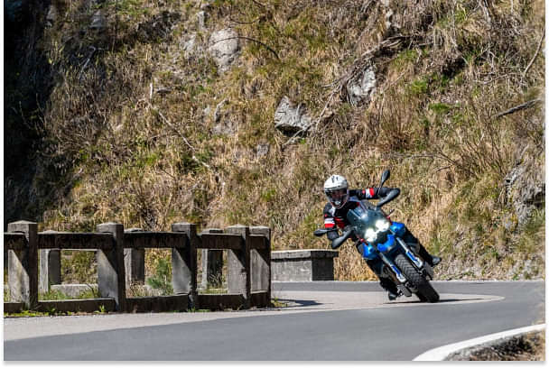 Moto Guzzi V85 TT Riding Shot