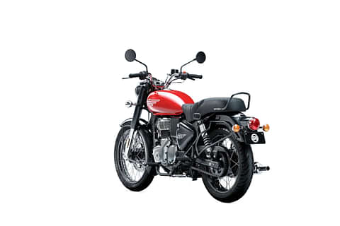 Royal Enfield Bullet 350 Military Silver Red Left Rear Three Quarter