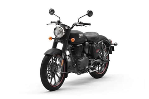 Royal Enfield Classic 350 2021 Dark Series Dual Channel Left Front Three Quarter Image