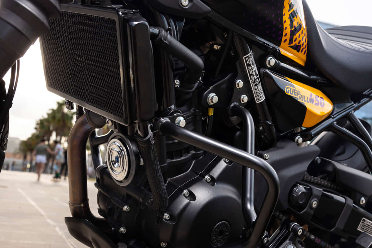 Royal Enfield Guerrilla 450 Engine From Left