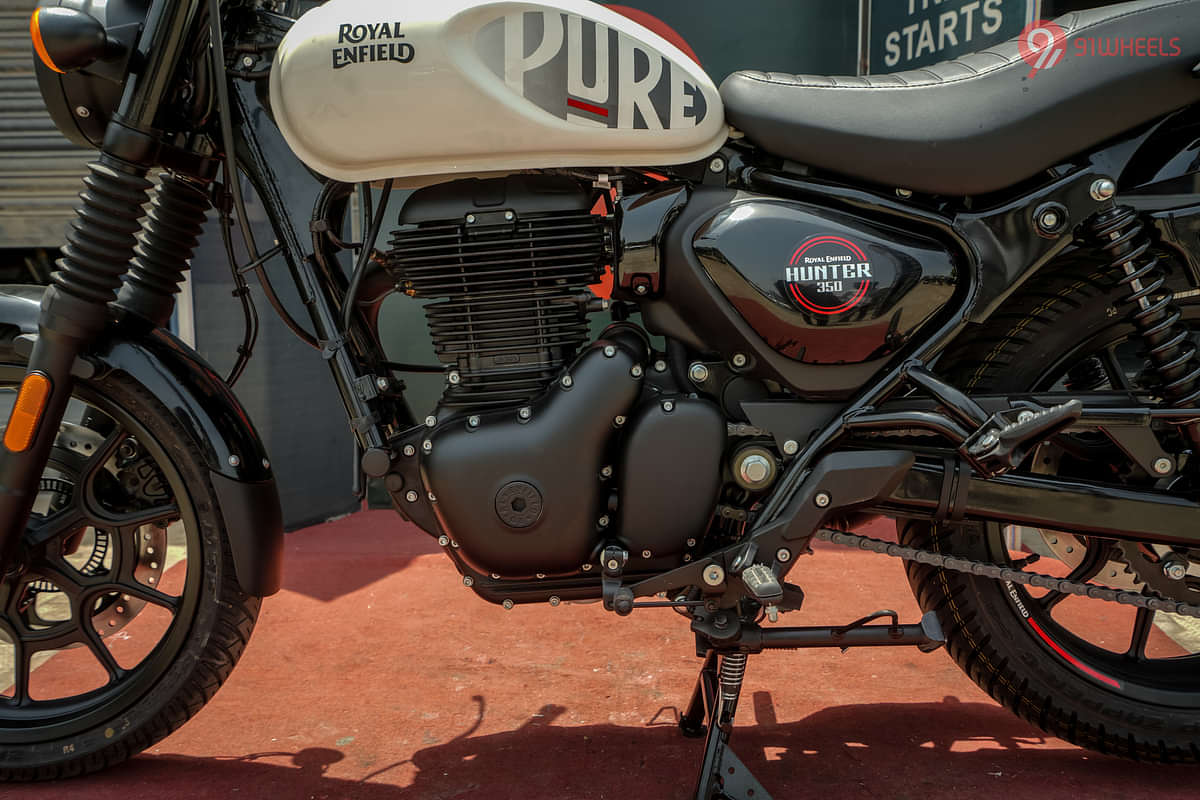 Royal Enfield Hunter 350 Engine From Left
