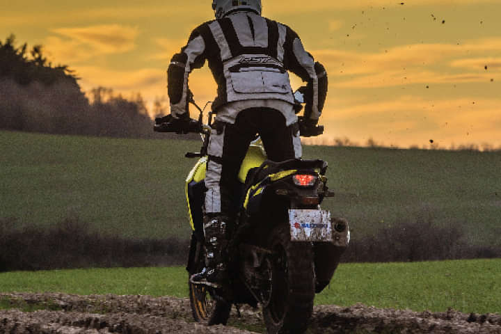 Suzuki V-Strom 800DE Riding Shot