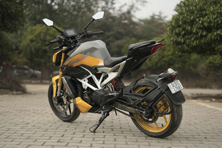 TVS Apache RTR 310 Left Rear Three Quarter