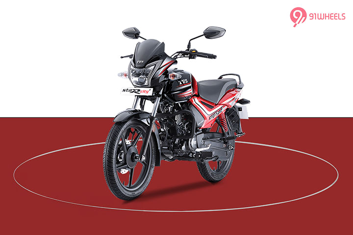 TVS Star City+ Left Front Three Quarter