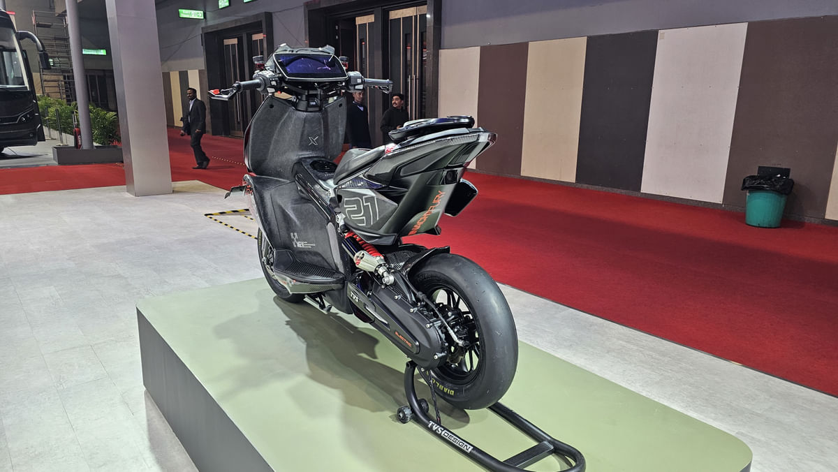 TVS X EV Left Rear Three Quarter