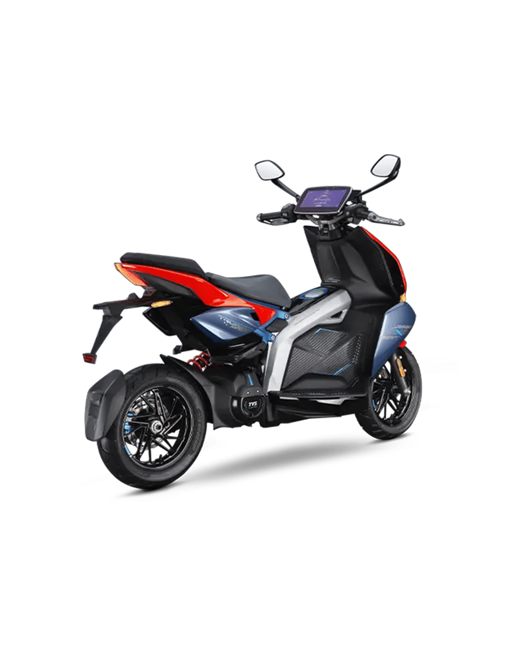 TVS X EV Right Rear Three Quarter