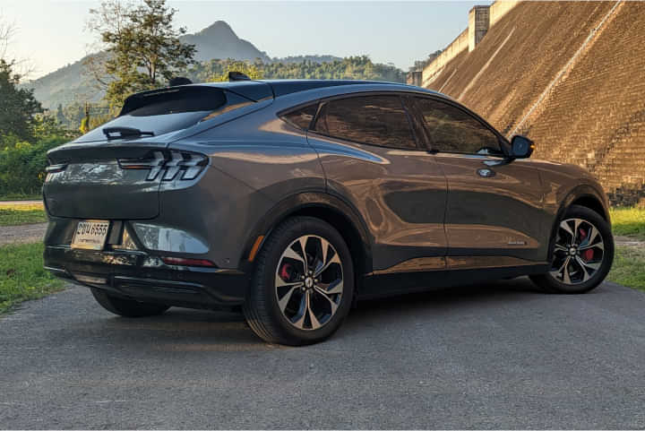 Ford Mustang Mach-E Right Rear Three Quarter Ford Mustang Mach-E Right Rear Three Quarter