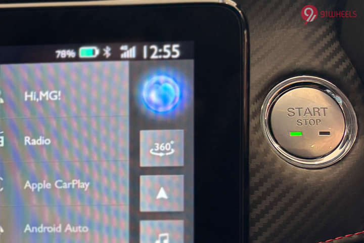 MG ZS EV 2025 Engine Start Button