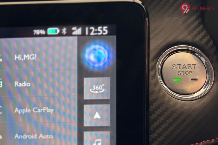 MG ZS EV 2025 Engine Start Button