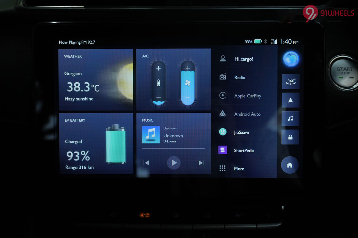 MG ZS EV Infotainment System