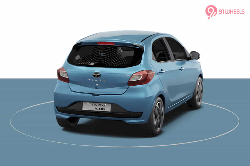 Tata Tiago CNG Right Rear Three Quarter Tata Tiago CNG Right Rear Three Quarter