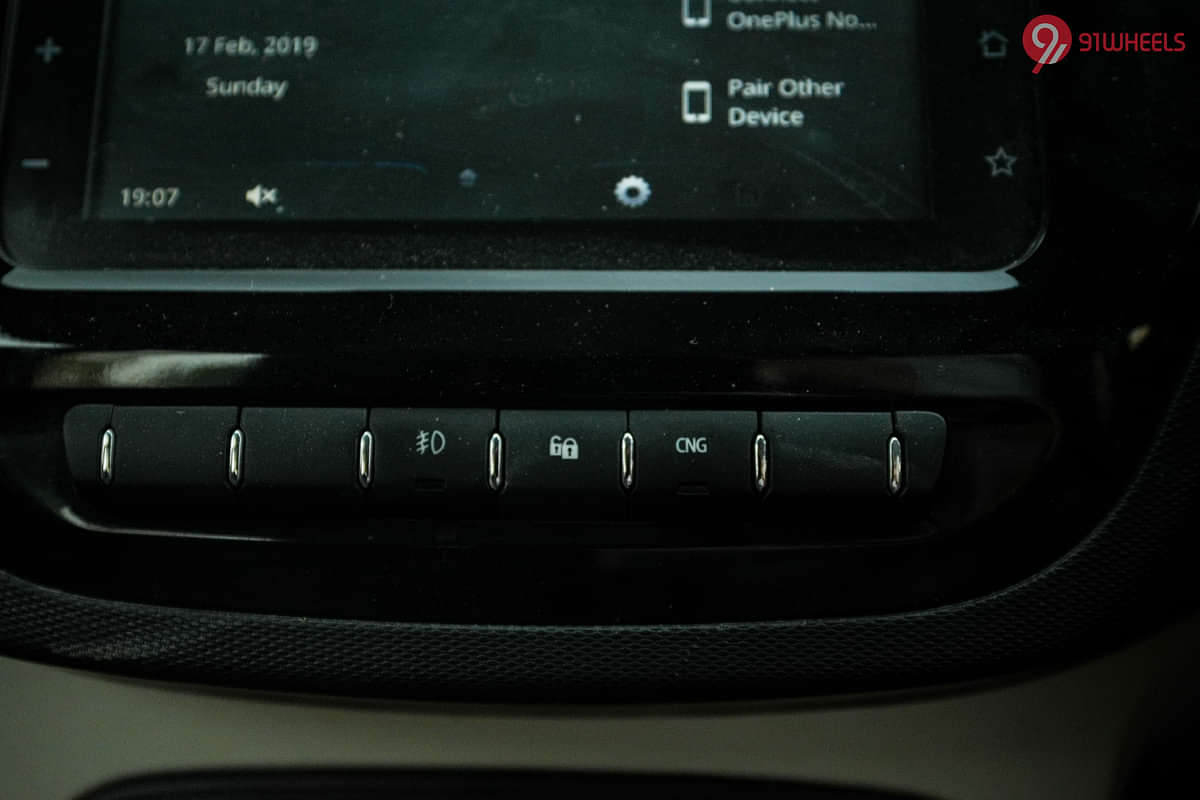 Tata Tiago CNG Dashboard Switches