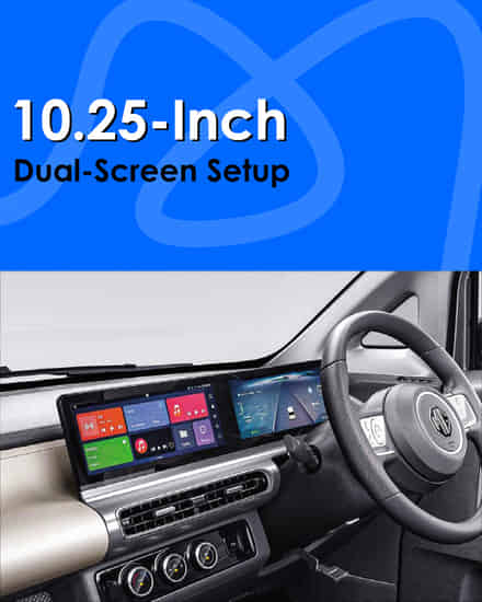 MG Comet EV 10.25-Inch Dual-Screen Setup