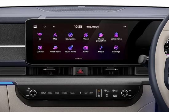 Carens Clavis EV 10.25-Inch Touchscreen Infotainment System