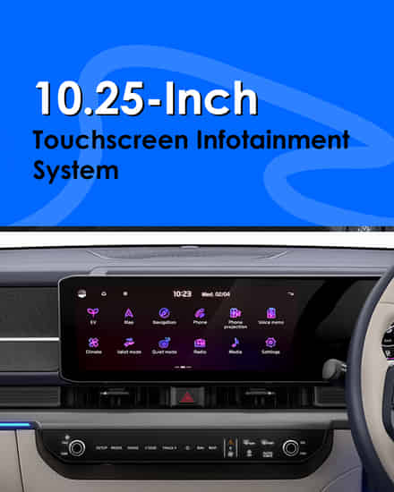KIA Carens Clavis EV 10.25-Inch Touchscreen Infotainment System
