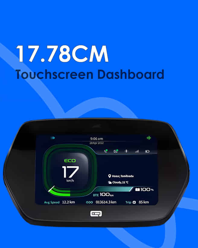 TVS iQube Electric 17.78CM Touchscreen Dashboard