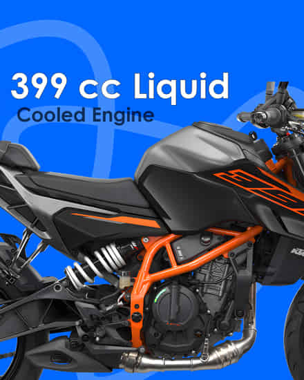 KTM 390 Duke 399 cc Liquid-Cooled Engine (46 PS, 39 Nm)