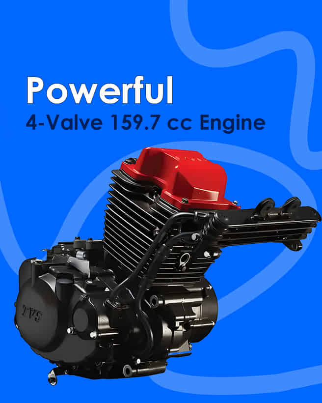 TVS Apache RTR 160 4V 4-Valve 159.7 cc Engine (17.6 PS, 14.7 Nm)