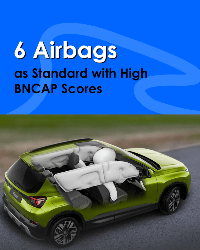 Skoda Kylaq 6 Airbags as Standard with High BNCAP Scores-