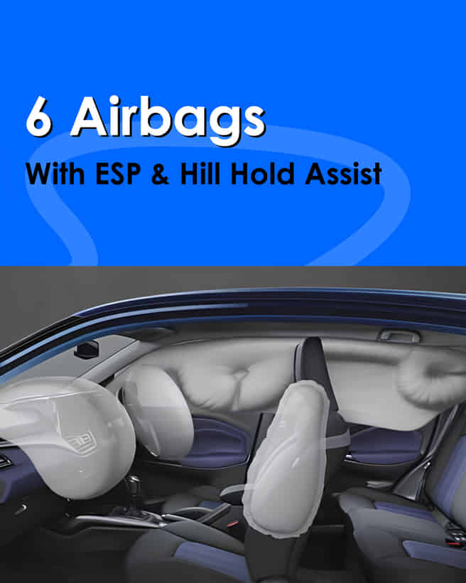 Maruti Suzuki Baleno 6 Airbags with ESP & Hill Hold Assist