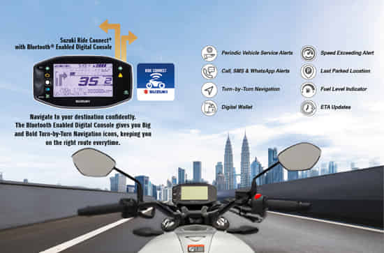Gixxer 250 Bluetooth with Turn by Turn Navigation Support
