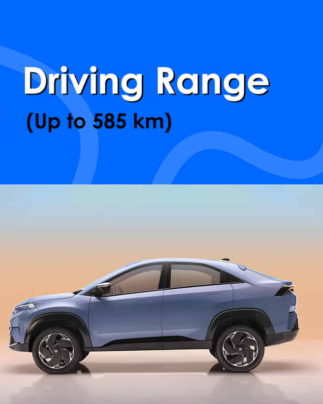 Tata Curvv EV Claimed Driving Range (Up to 585 km)