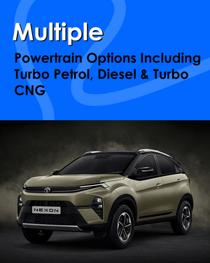 Nexon Multiple Powertrain Options Including Turbo Petrol, Diesel & Turbo CNG