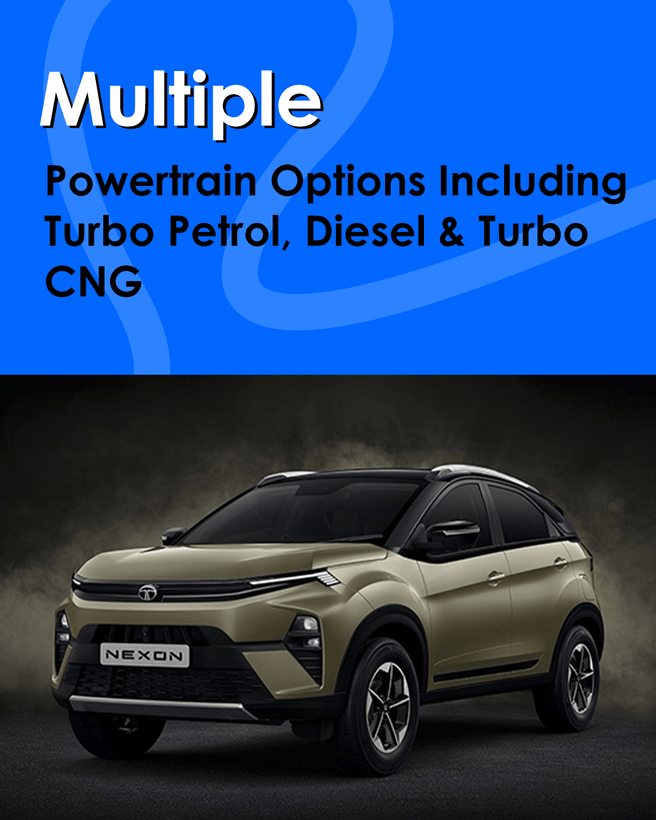 Tata Nexon Multiple Powertrain Options Including Turbo Petrol, Diesel & Turbo CNG