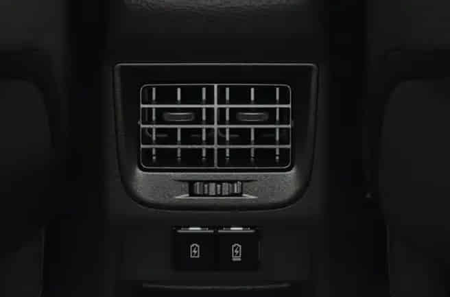 Toyota Glanza Rear AC vents with fast Type-A and Type-C charging