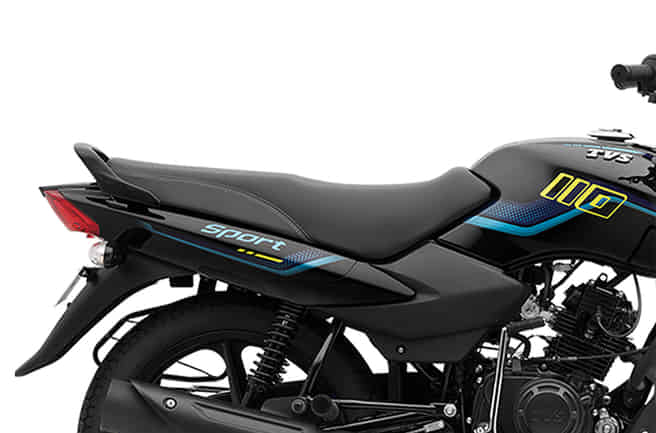 TVS Sport The extra-long seat provides ample space